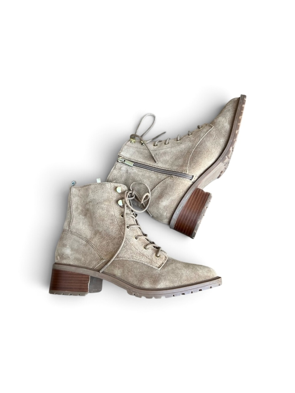 Sole Society Faunya Combat Boot Tan Suede Sz 9.5